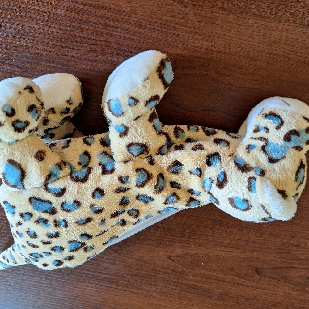 Adorable Tan and Blue Leopard Kids Purse Very Good Condition Zipper Pocket. - Picture 2 of 6